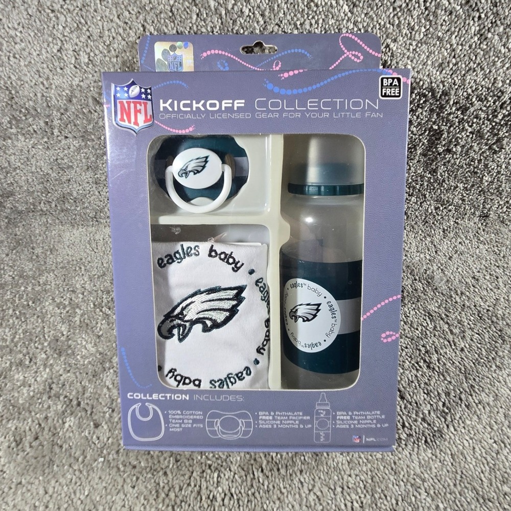 Baby Fanatic NFL Philadelphia Eagles Baby Gift Set Green White Infant 3M+ NEW